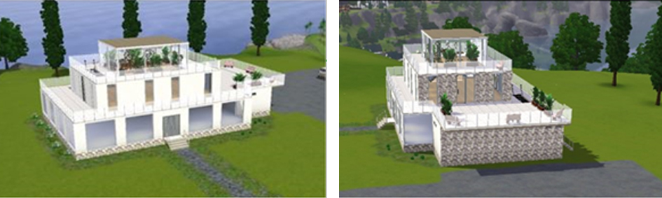 Elevarbeid: Bolighus designet i 3D programmet Sims 3.