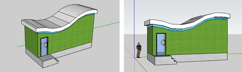Offentlig toalett designet av elev i SketchUp Pro