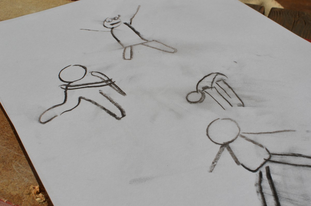 Barnetegning sort hvitt.
