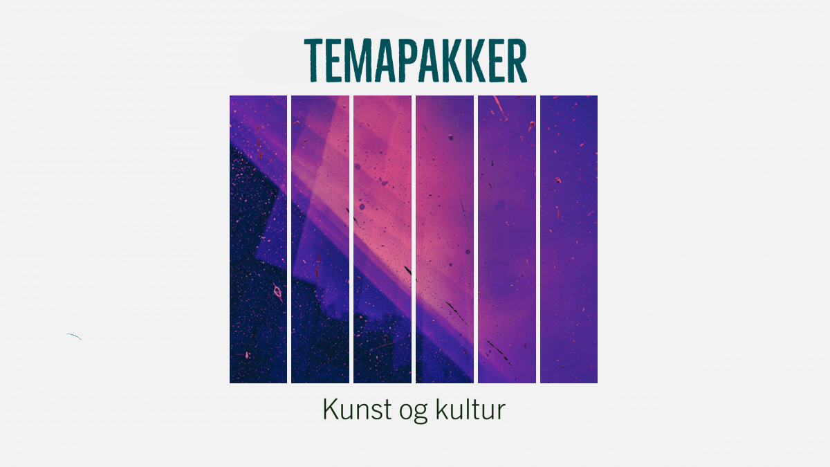 Headerbilde for temapakke kunst og kultur illustrasjon.